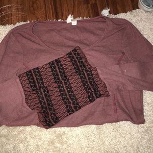 Dark Pink Long Sleeve w Detailed Sleeves